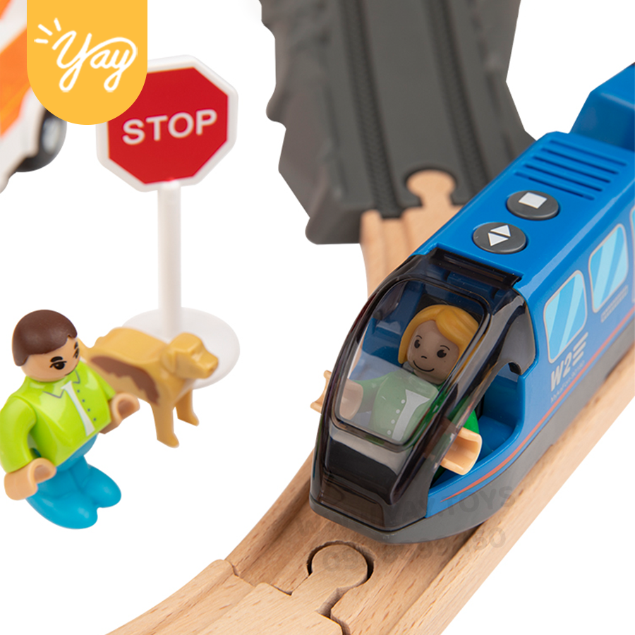 Mô Hình Đồ Chơi Đoàn Tàu Gỗ Từ 50-70 Chi Tiết Chạy Được Cho Bé 3+ - Tooky toy