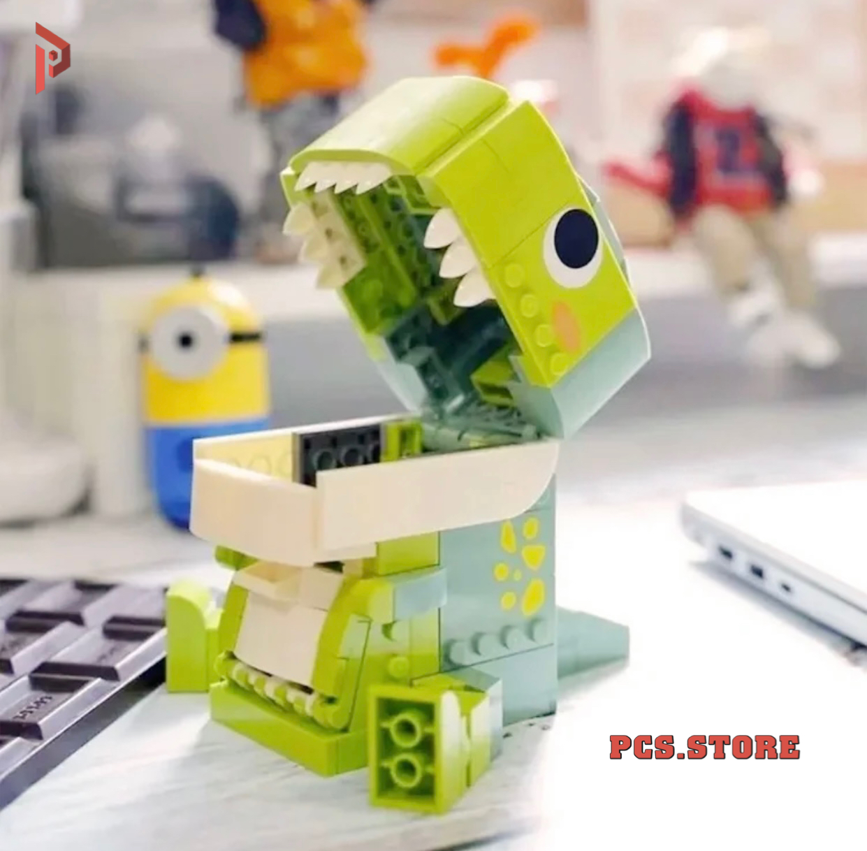 Đồ Chơi Lắp Ráp Mô Hình Khủng Long T-Rex Ống Đựng Bút - PCS STORE