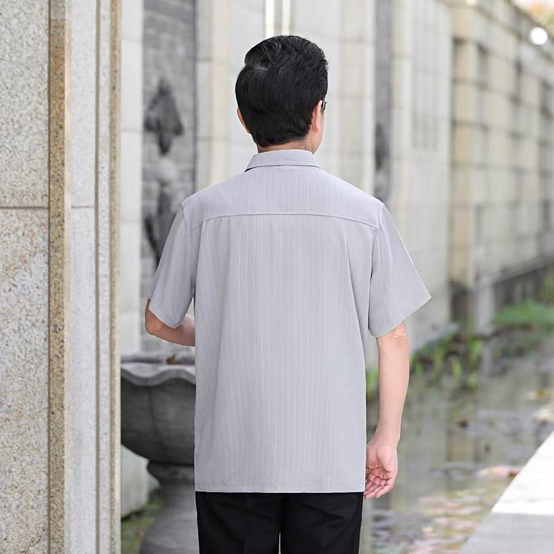 Áo sơ mi nam trung niên cho bố áo cộc tay cho người già
