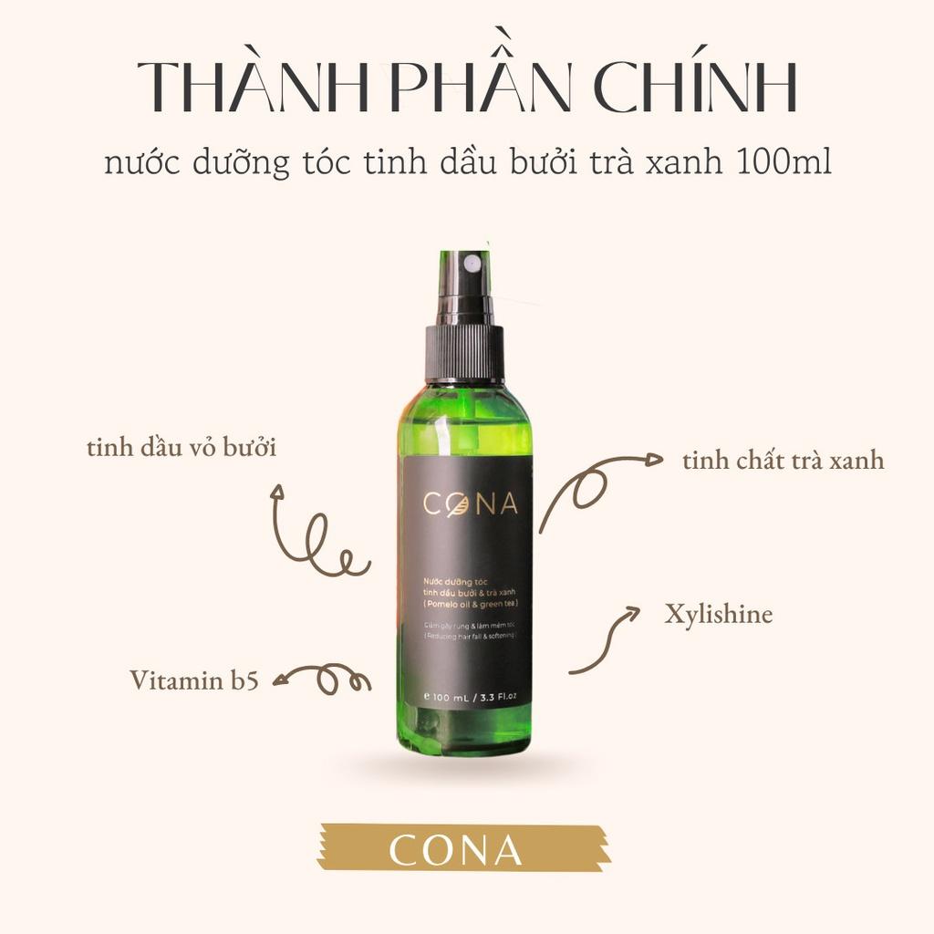 Bộ 10 chai nước dưỡng tóc bưởi trà xanh cona 100ml/chai giúp tóc suôn mượt giảm gãy rụng khô xơ giá sỉ siêu rẻ