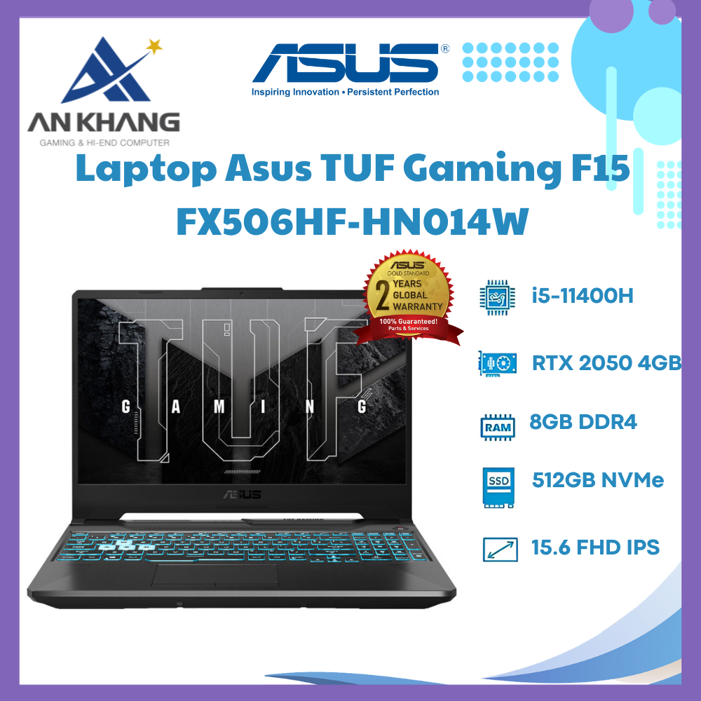 Laptop ASUS TUF Gaming F15 FX506HF HN014W (Intel Core i5-11400H | 16GB | 512GB | RTX 2050 4GB | 15.6 inch FHD | Win 11 | Đen) - Hàng Chính Hãng - Bảo Hành 24 Tháng