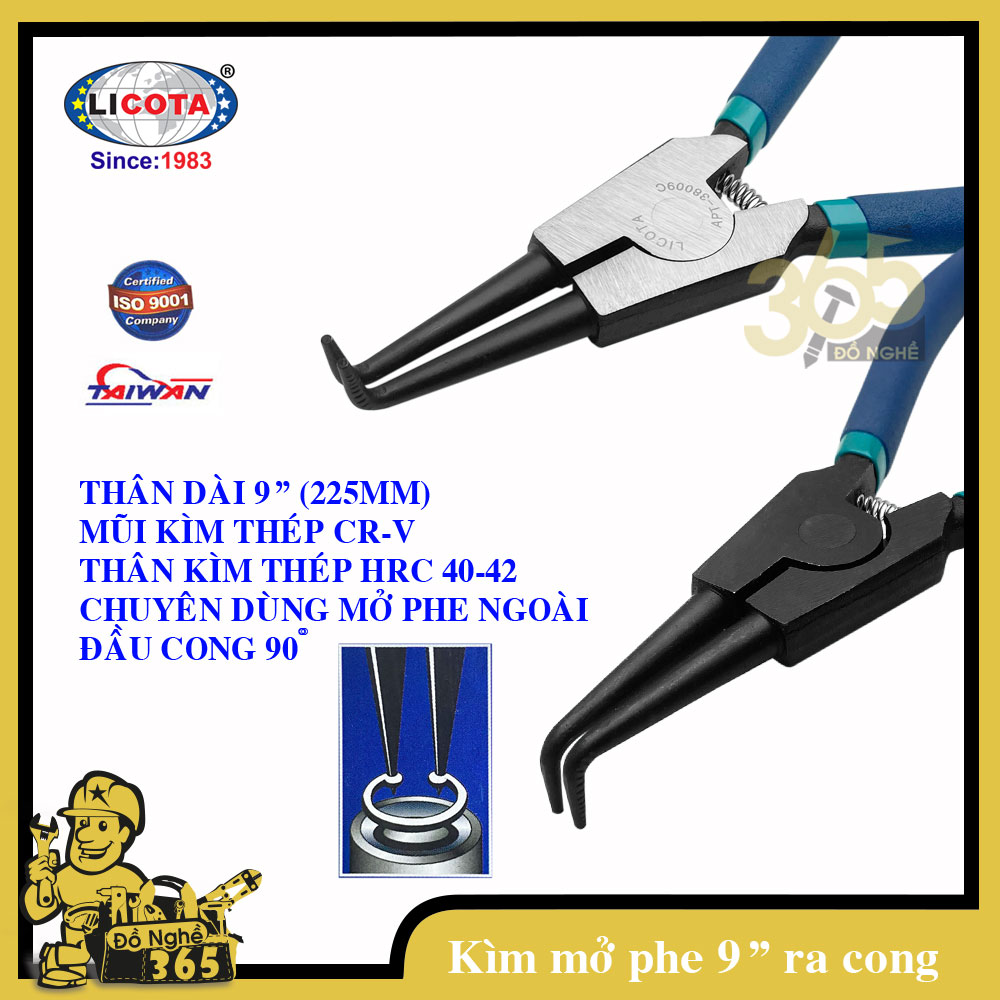 Kìm mở phe ngoài Cao Cấp 9&quot; (230MM) Mũi Cong LICOTA