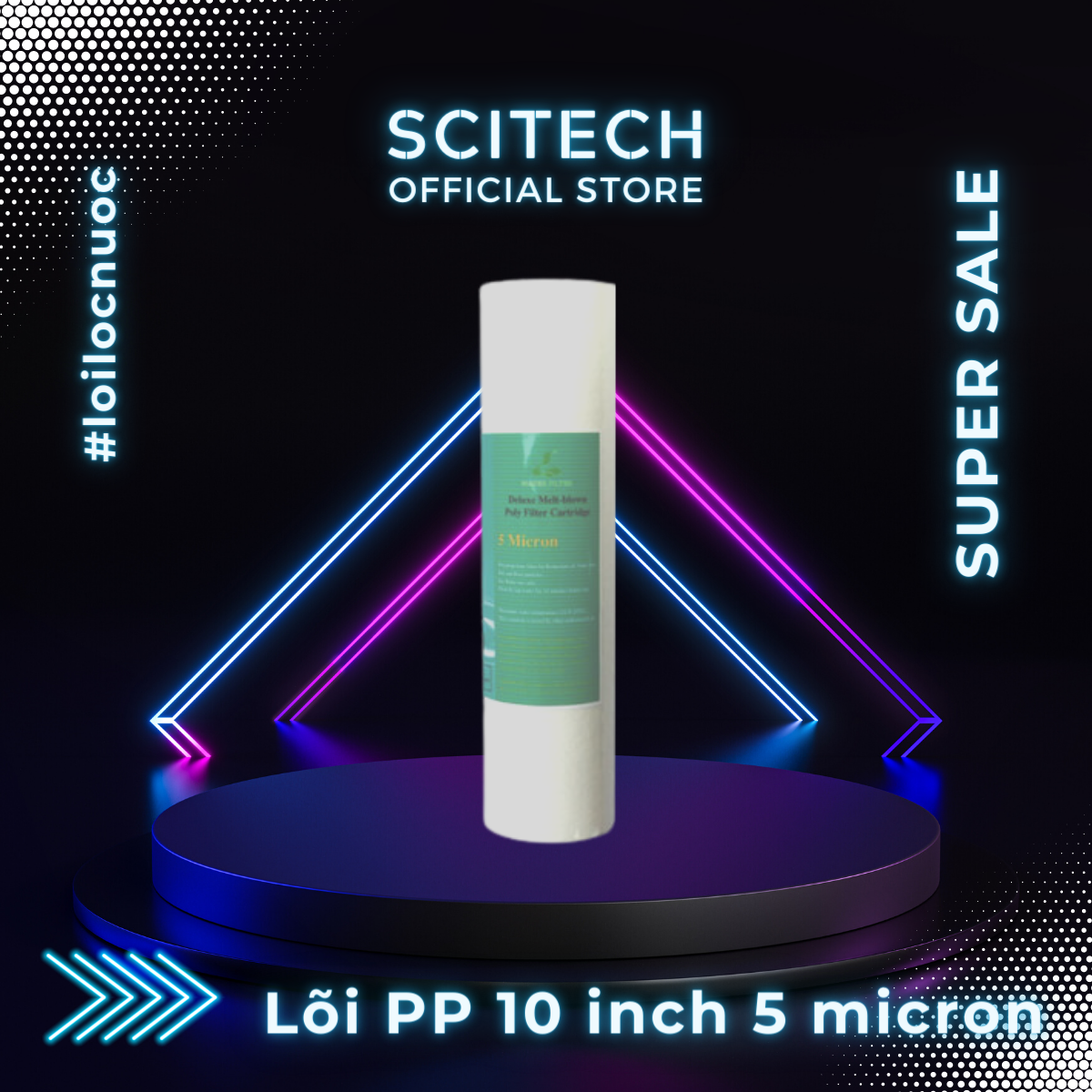 Lõi lọc nước số 1 PP 10 inch 5 micron dùng trong máy lọc nước Nano/UF/RO, bộ lọc thô - Hàng chính hãng