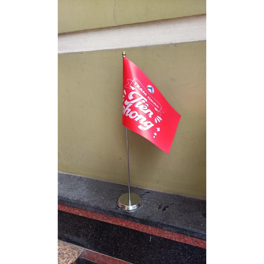Cờ để bàn in logo đế inox đơn