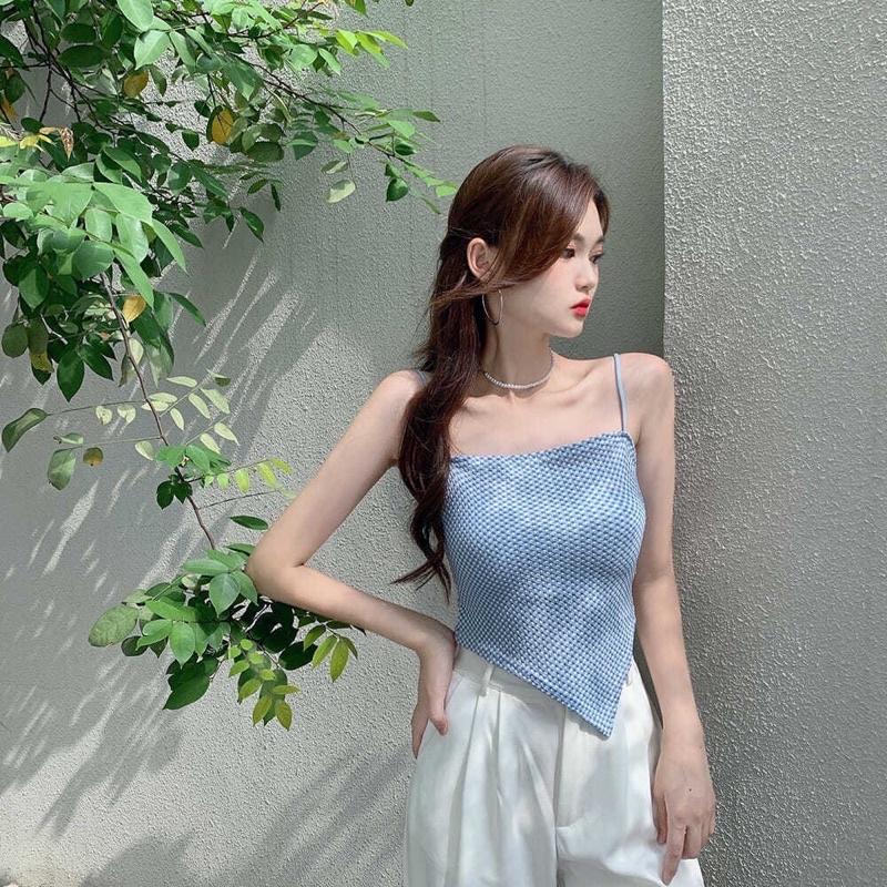 Áo 2s 2dây thun yếm lệch vạt sexy