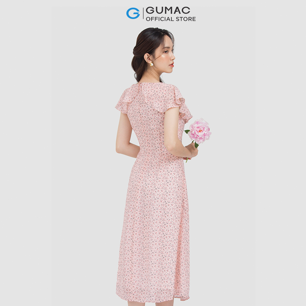 Đầm suông nữ GUMAC DC06069 maxi cổ bèo