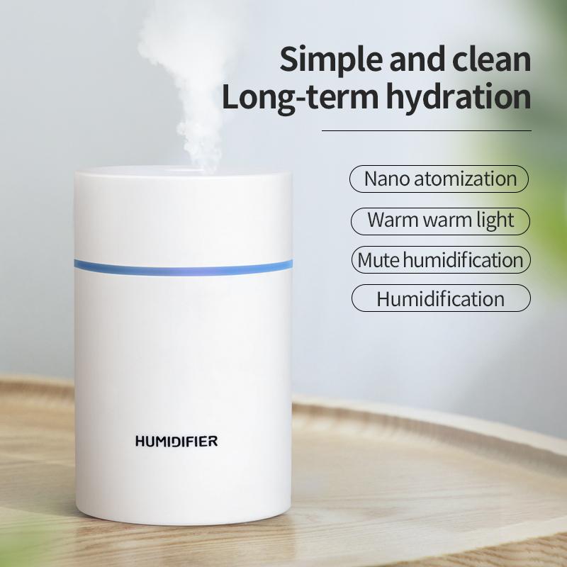 Máy Phun Sương Tạo Độ Ẩm 300Ml USB Máy Phun Sương Tạo Độ Ẩm Mini Máy Tạo Độ Ẩm Phun Sương Dưỡng Ẩm Phun Sương Với Đèn Đêm Đầy Màu Sắc Cho Nhà Xe Ô Tô Văn Phòng
