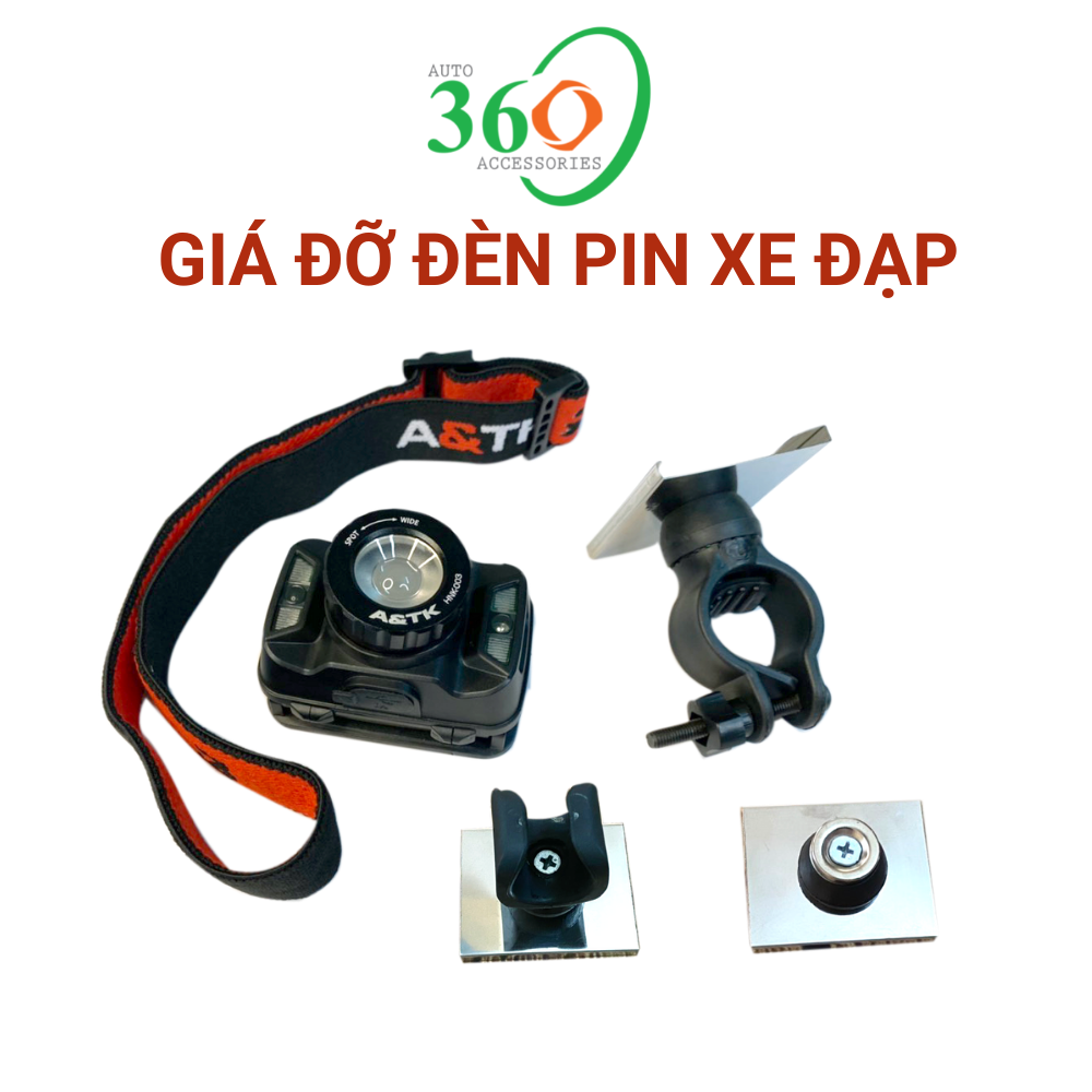 Giá Đỡ Đèn Pin Xe Đạp Dành Cho Đèn Pin Đội Đầu HNK-003, Có 3 Lựa Chọn Gắn Trên Ghi Đông, Trên Cổ Yên Xe Và Giá Đỡ Nam Châm