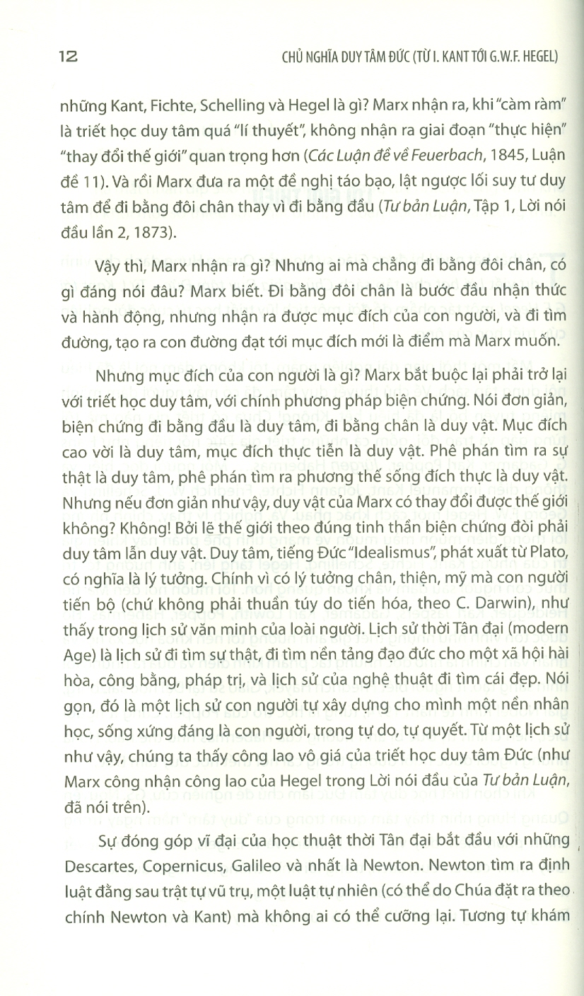 Chủ Nghĩa Duy Tâm Đức - Từ I.Kant Tới G.W.F Hegel (Tủ Sách Khoa Học, Giáo Trình KHXH & NV)