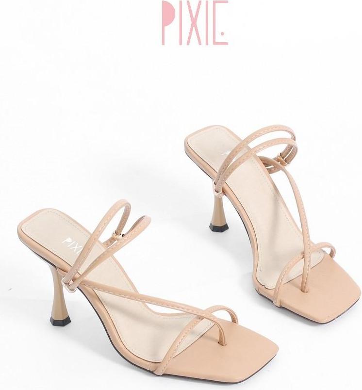 Giày Sandal Cao Gót 7cm Quai Mảnh Xỏ Ngón Pixie X483