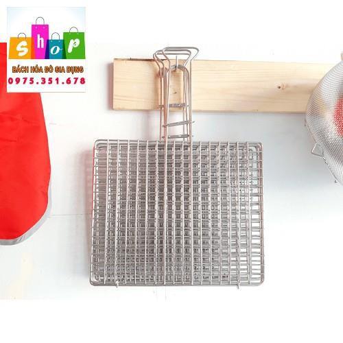 Vỉ Nướng Inox, Kẹp Nướng Thịt, Chả, Nướng Thực Phẩm Than Hoa Cao Cấp