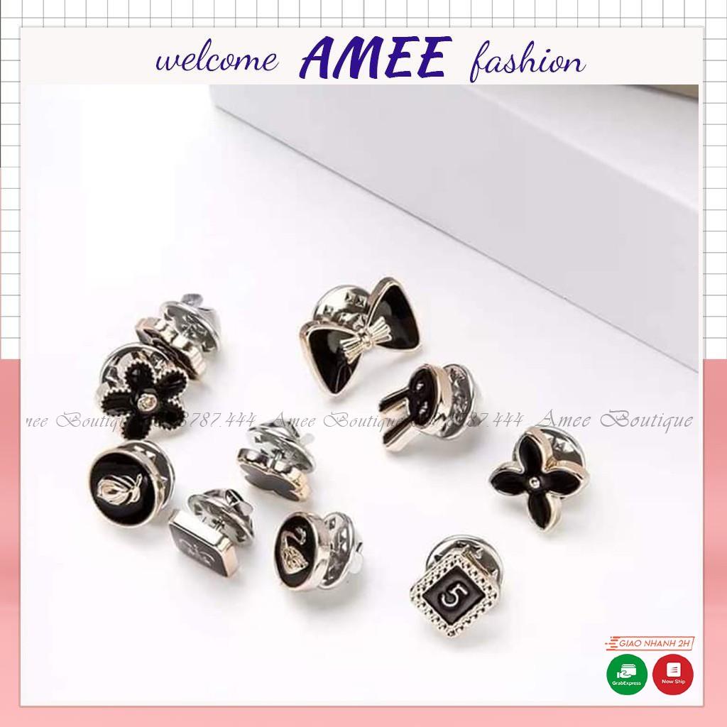 Set 10 khuy cài áo đính đá, nạm ngọc đẹp cho nữ vừa trang trí vừa chống hở cổ ngực