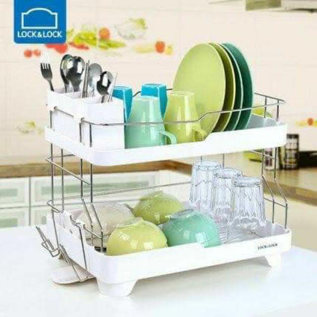 Kệ Úp Chén Bát (Chén Dĩa) 2 Tầng Bằng INox Cao Cấp LDR2001 (cam kết hàng chính hãng)