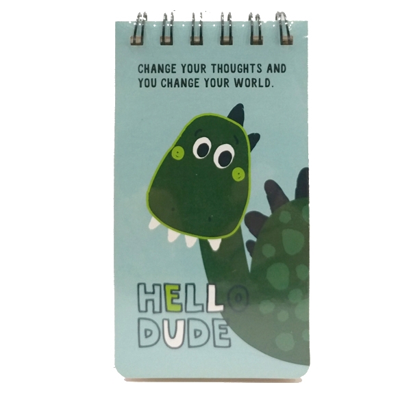 Sổ Lò Xo Cartoon 8x15cm - Mẫu 6 - Hello Dude - Màu Xanh