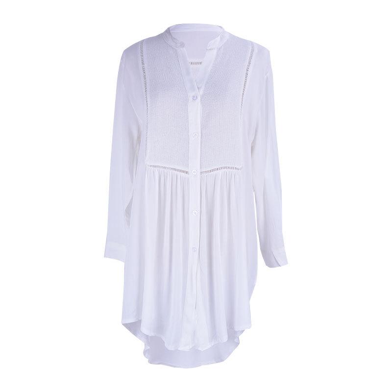 Châu Âu Và Mỹ Mới Rayon Lưới Nút Áo Chống Nắng Đi Biển Váy Đầm Nữ Với Cardigan