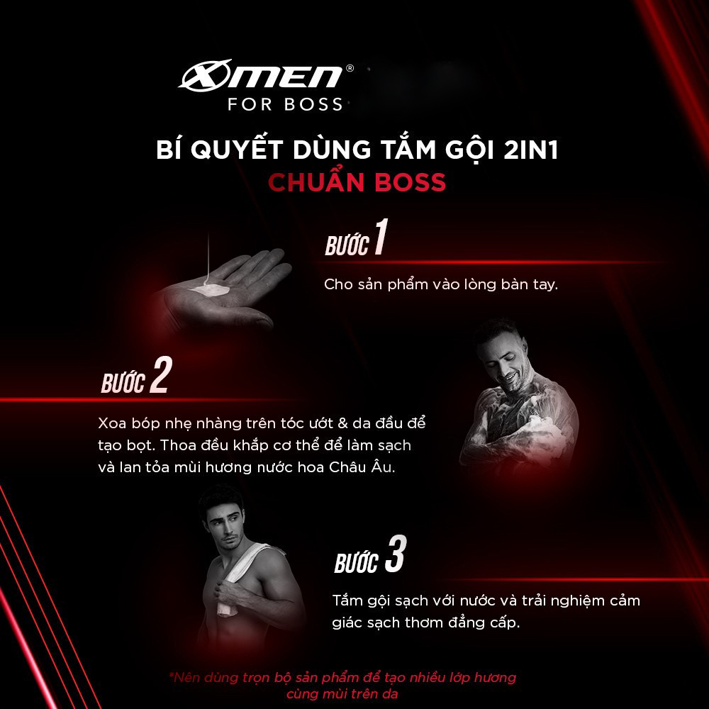 TẮM GỘI 2IN1/3IN1 XMEN FOR BOSS 650G/630G