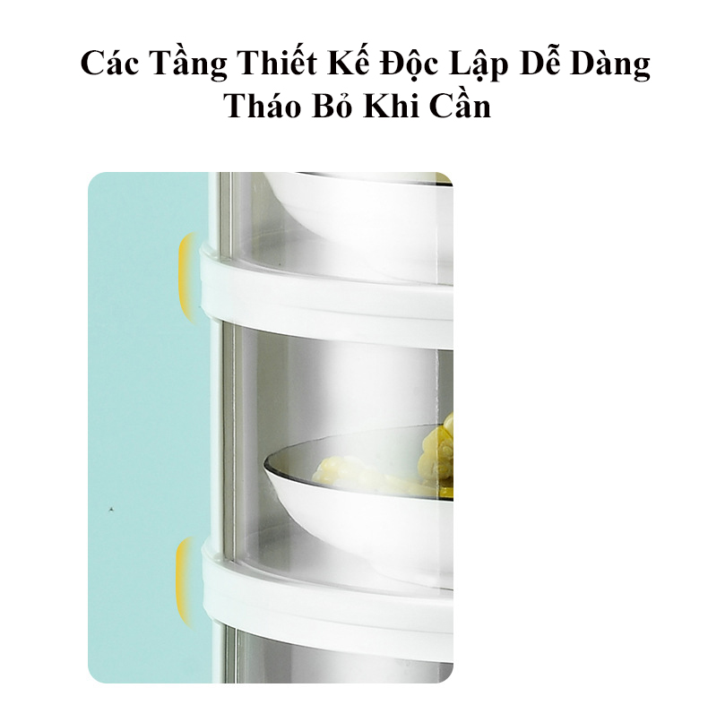 Lồng Bàn Đa Tầng, Khay Hộp Đậy Thức Ăn 5 Tầng KUNBE - Giữ Nhiệt, Chống Bụi Và Côn Trùng Tiện Dụng Mẫu Mới 2023