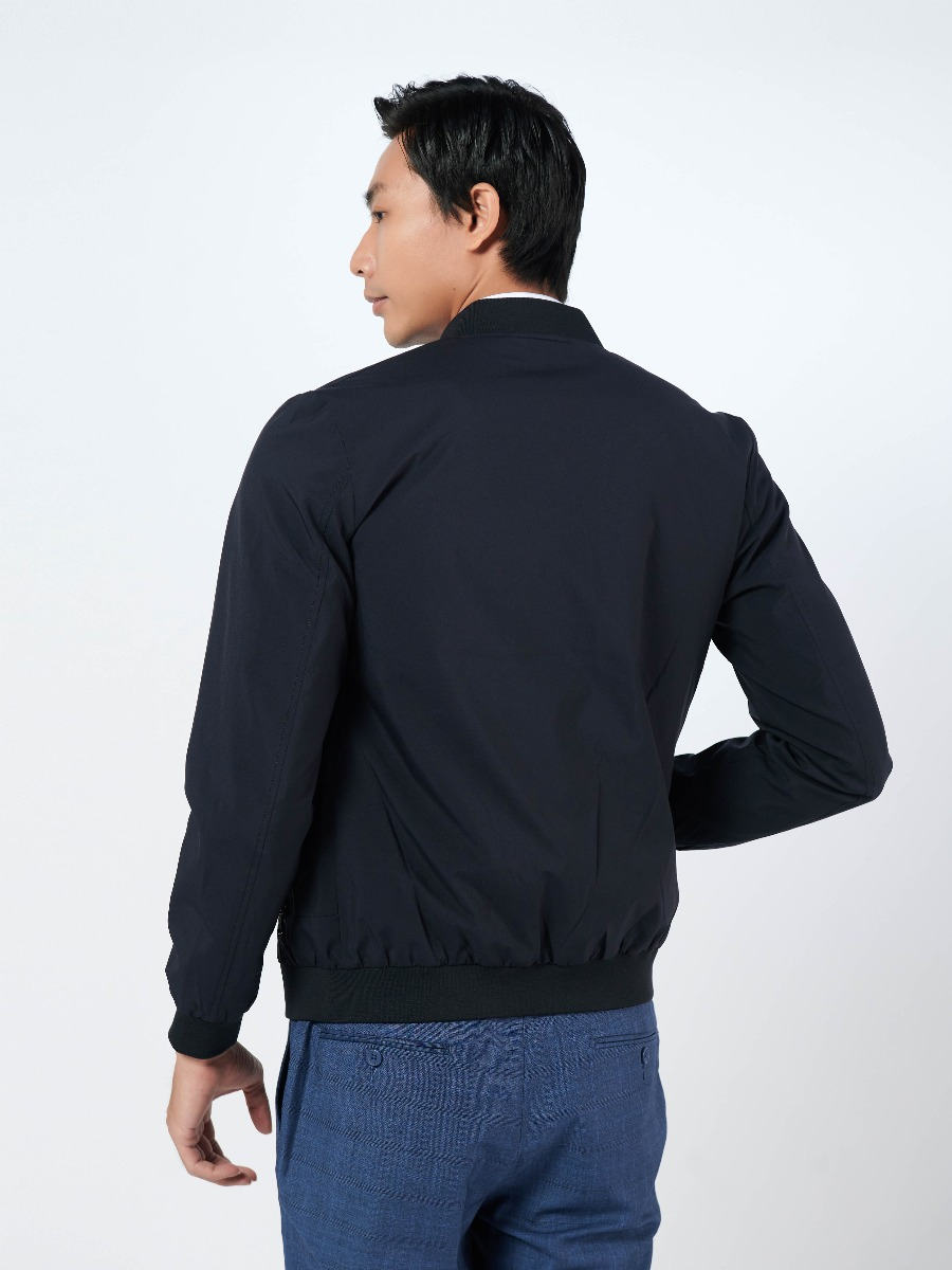 OWEN - Áo khoác gió nam 2 lớp dáng bomber màu xanh đen 220719 - Áo khoác thể thao