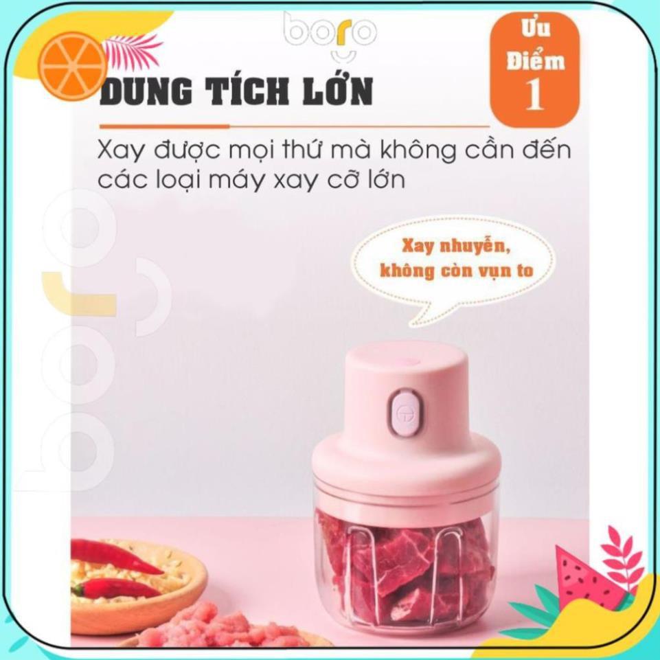 Máy Xay Mini Sạc Điện Cầm Tay, Xay Thịt, Xay Đồ Ăn Dặm Cho Bé, Gia Vị, Tỏi, Ớt Siêu Tiện Dụng Cho Bạn