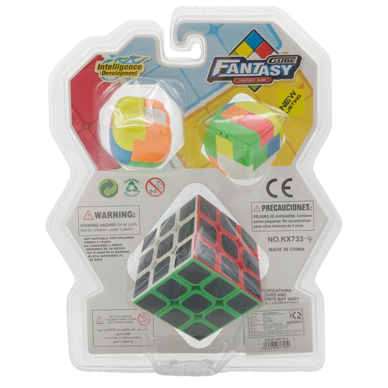 Bộ 3 Đồ Chơi Rubik 3x3x3 Kèm Hình Khối Đặc Biệt - Fantasy Cube KX733-4