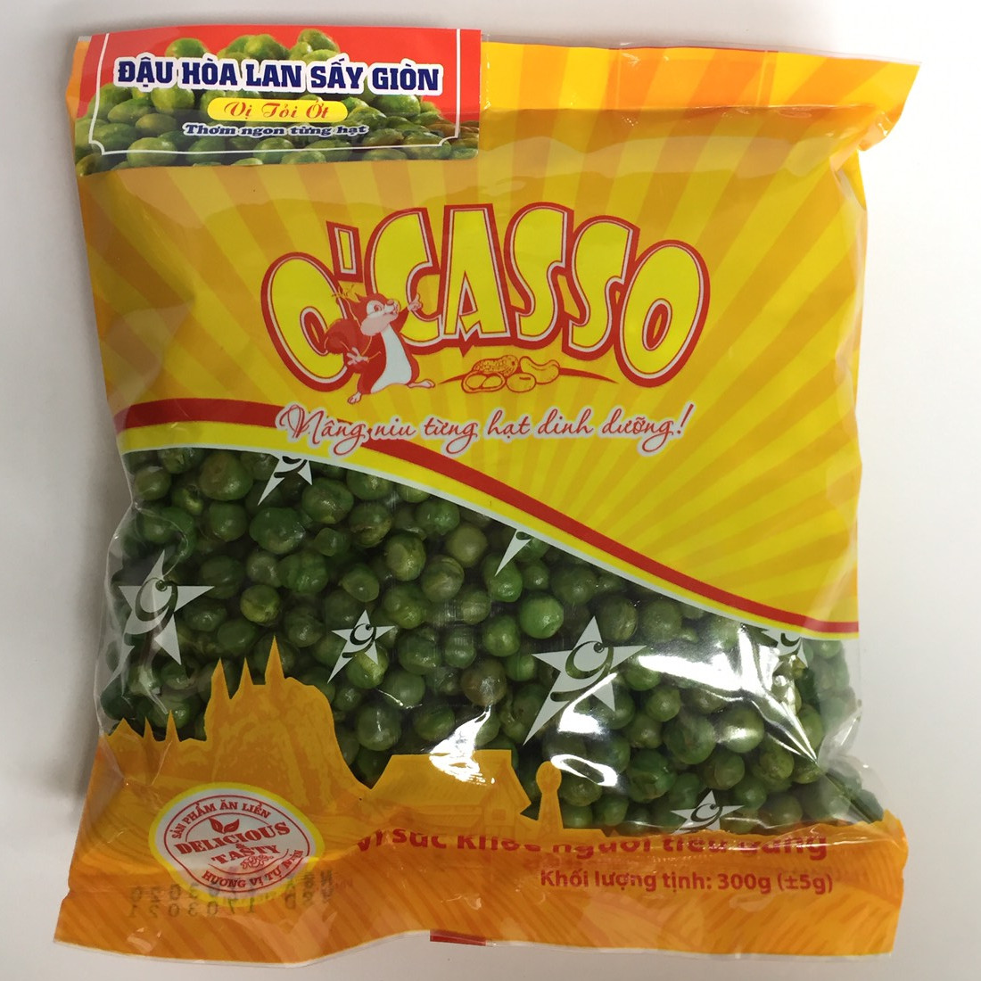 Đậu Hòa Lan O'Casso Vị Tỏi Ớt 300g