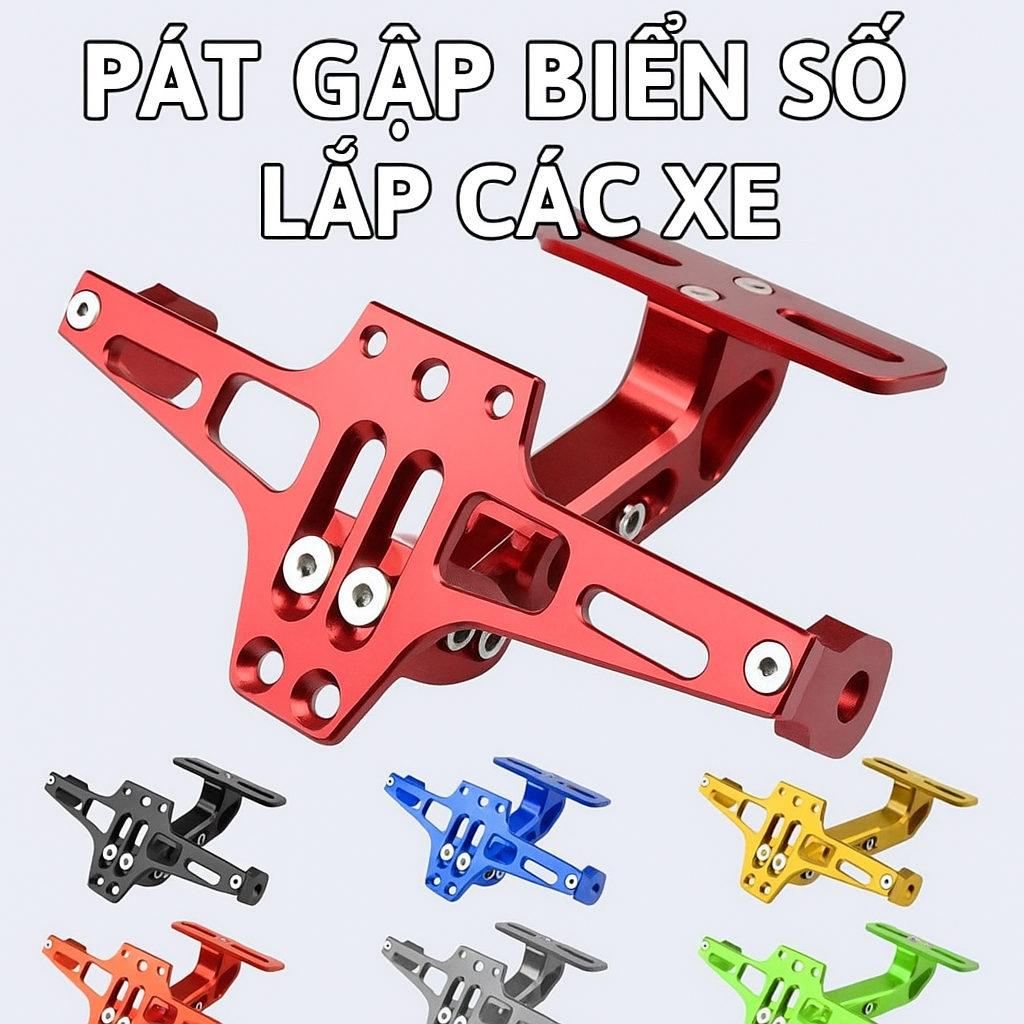 Pát Gập Biển Số Cao Cấp Nhôm Hợp Kim, Siêu Đẹp, Chống Rung Tốt, Phù Hợp Mọi Xe