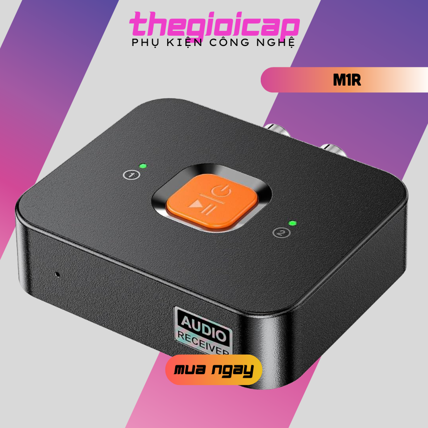 Bộ Thu Âm Thanh Bluetooth 6.0 AUX 3.5mm RCA Type-C M1R - Hàng Nhập Khẩu