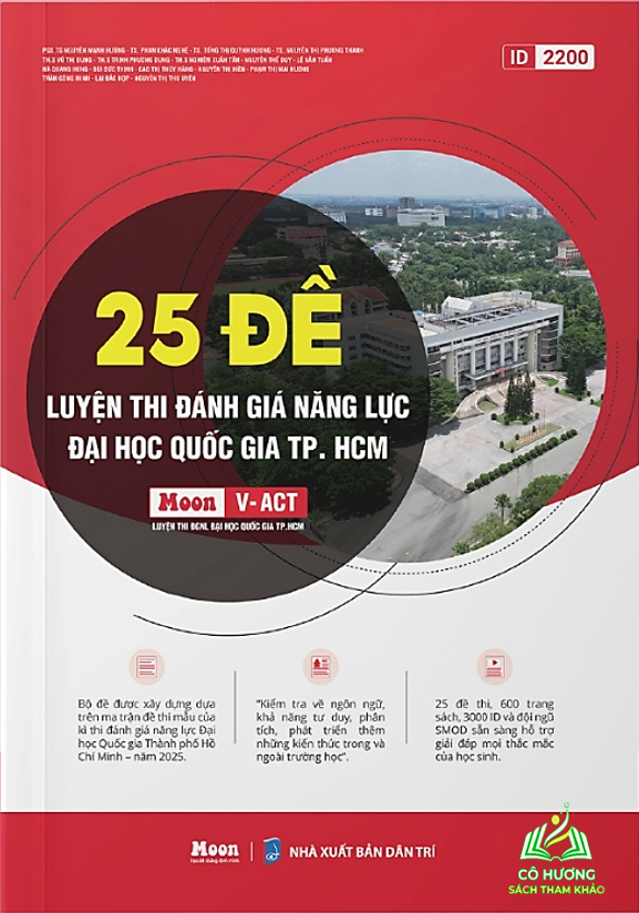 Sách 25 đề ôn thi đánh giá năng lực 2025, ĐHQG TP.HCM | Sách ID #huongbook