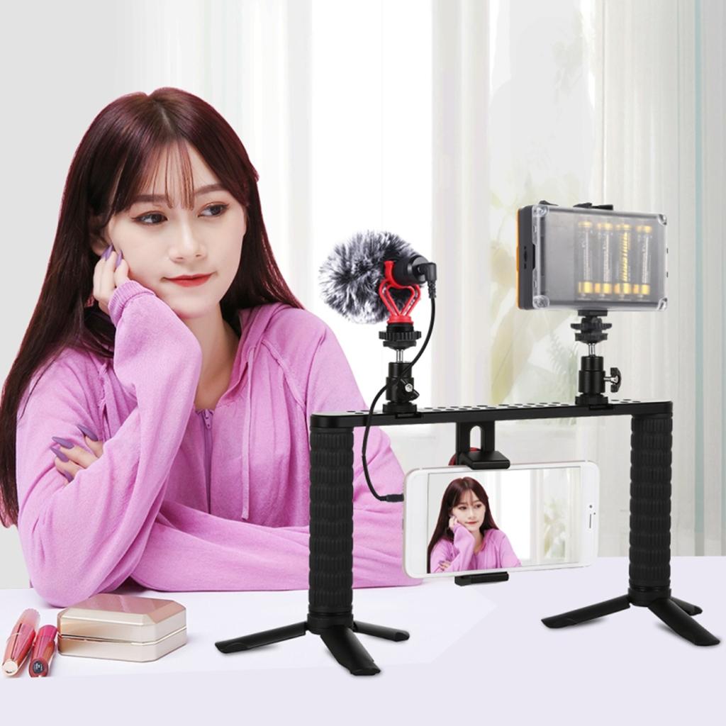 3.5mm Wireless Microphone Mic Condenser for Phone DSLR Camera with Shock Mount