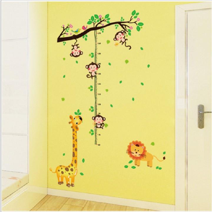 Decal dán tường vườn khỉ đu dây