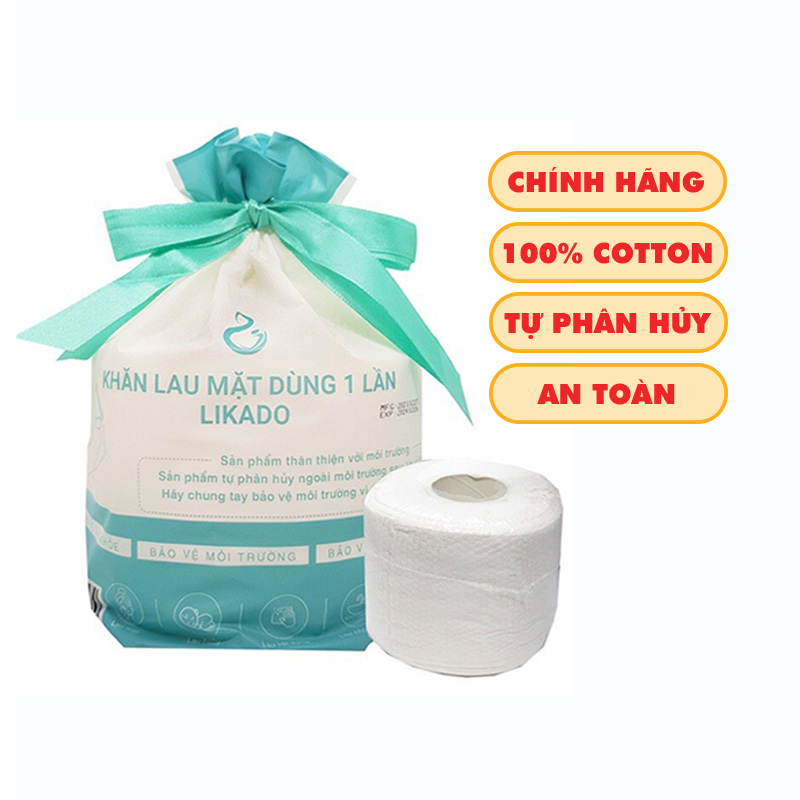 Giấy lau mặt, Khăn lau mặt dùng 1 lần Likado chính hãng mềm mịn an toàn cho bé (cuộn 50 tờ) Baby-S – SKH009