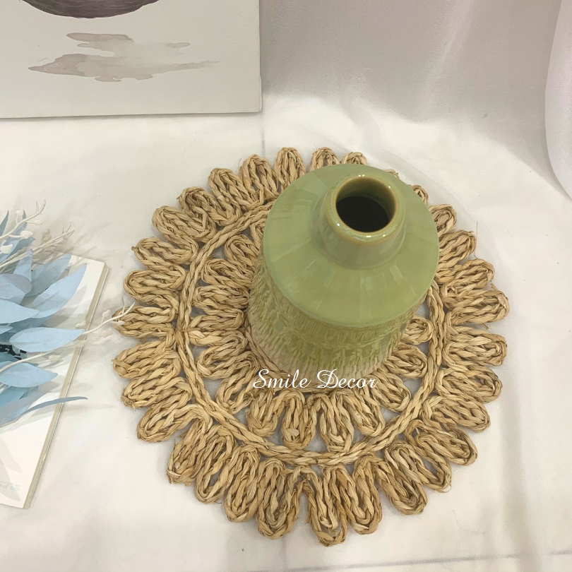 Bình cắm hoa gốm sứ Smile Decor men bóng phối màu xanh pastel nhẹ nhàng