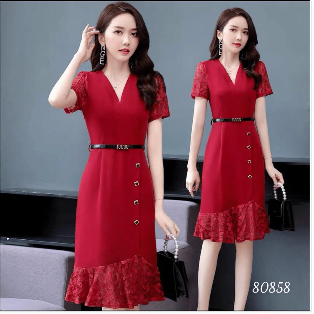 ĐẦM UMI PHỐI REN TAY NGẮN XINH XẮN,CHẤT LIỆU UMI THOÁNG MÁT LANA FASHION