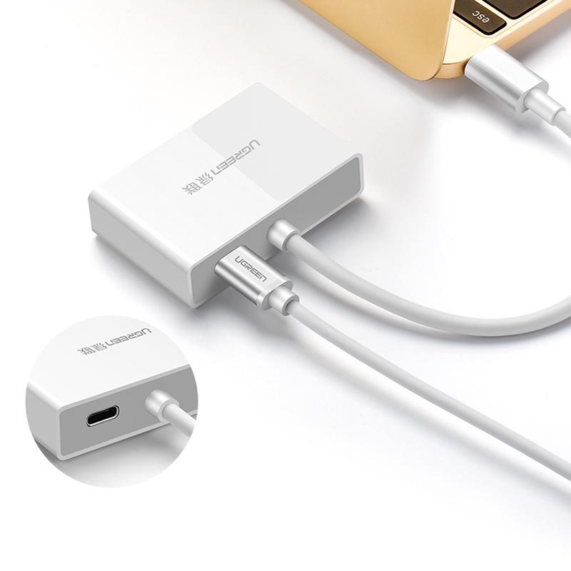 Cáp Chuyển đổi USB Type C To HDMI/VGA Hỗ Trợ Full HD 3D 4Kx2K 30843 | tốc độ truyền lên đến 10,4Gbps đến