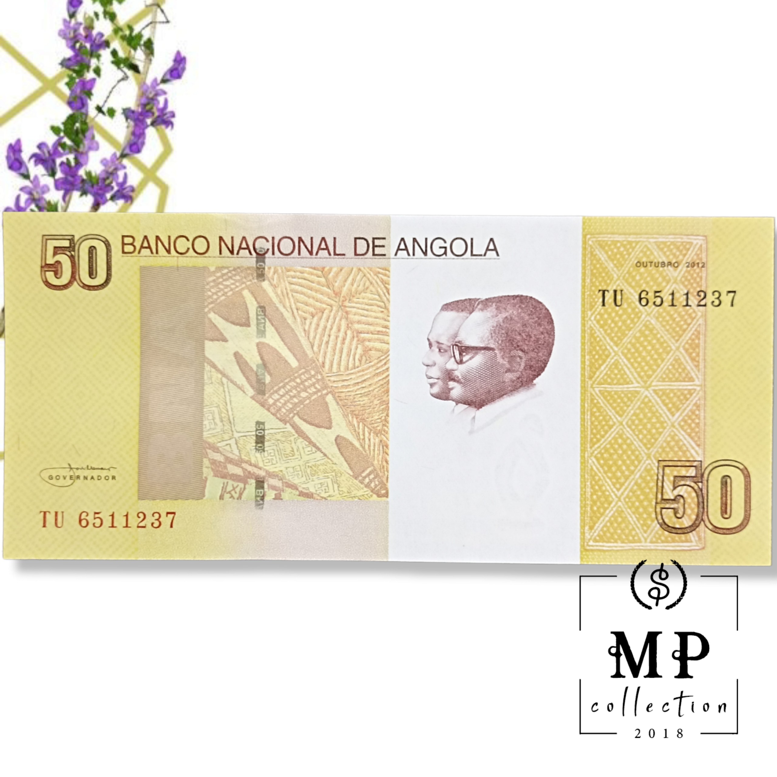 Angola 50 Shilling 2012 với hình ảnh thác nước