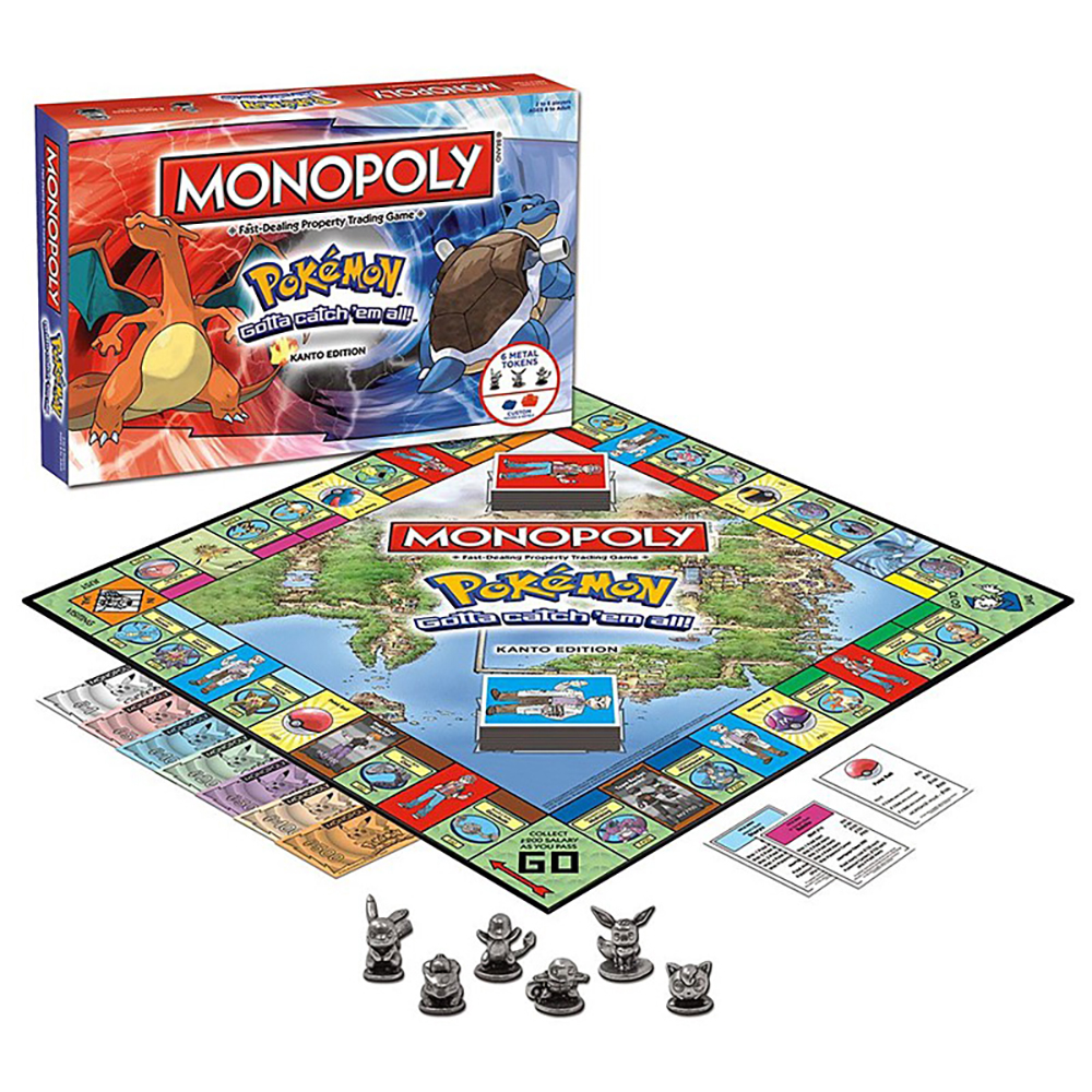 Bộ Trò Chơi Board Game MONOPOLY Cờ Tỷ Phú Phiên Bản Pokemmon Kanto Vui Nhộn Chất Lượng Cao