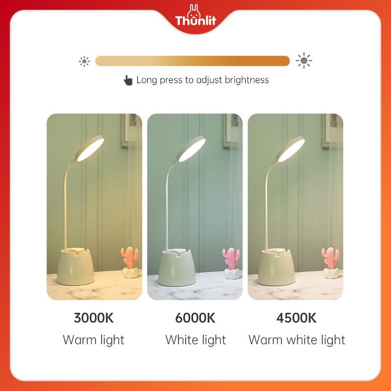 Đèn bàn màu xanh lá cây 8W 4000mAh có thể sạc lại bằng USB có thể thay đổi 3 nhiệt độ màu