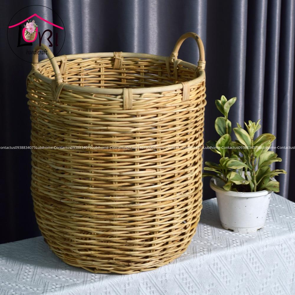 Lubihandicraft - Sọt mây tròn đựng đồ bộ 2 - bền, đẹp, sang trọng