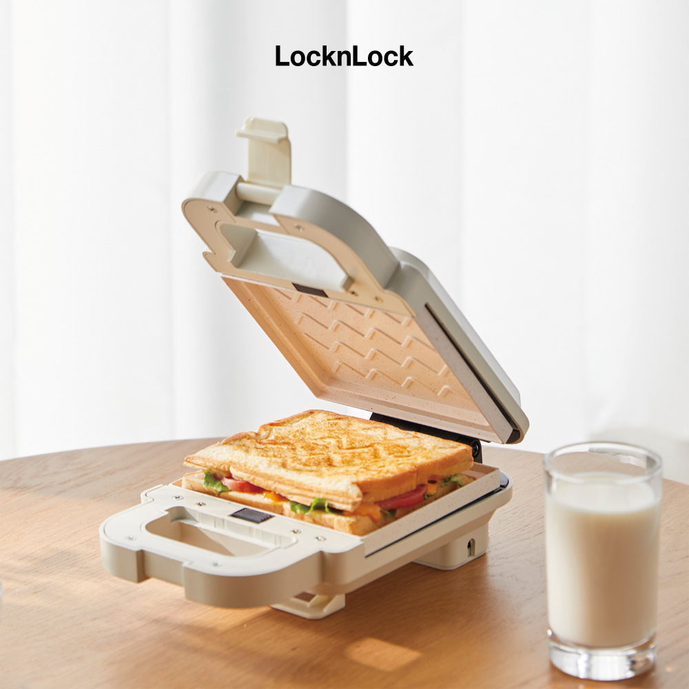 Máy kẹp nướng bánh LocknLock EJB126IVY - Hàng Chính Hãng