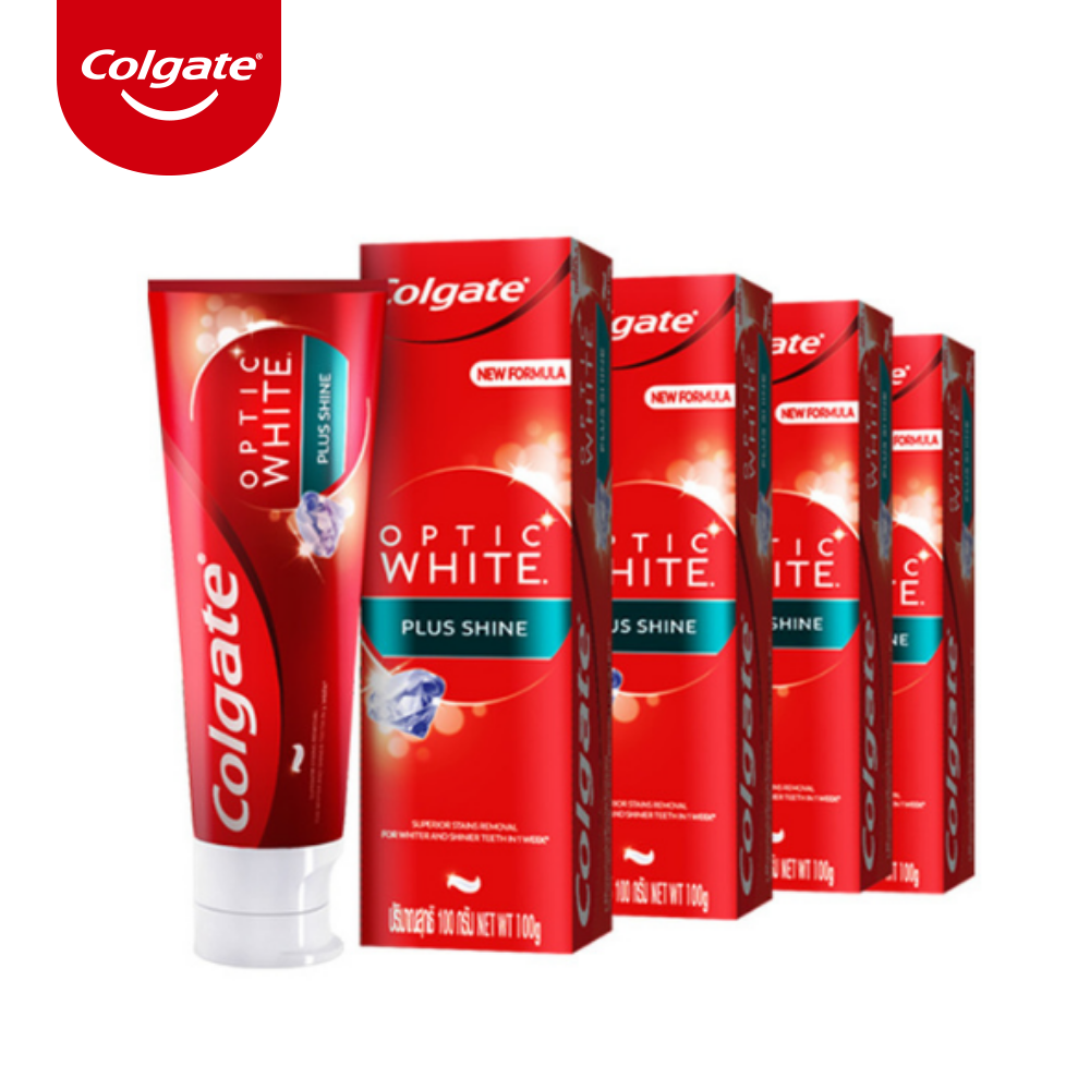 Bộ 4 Kem đánh răng Colgate Plus Shine làm trắng răng &amp; sáng răng 100g