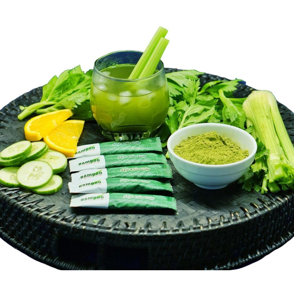 Combo bột cần tây - bột rau má Bamboo nguyên chất, siêu mịn