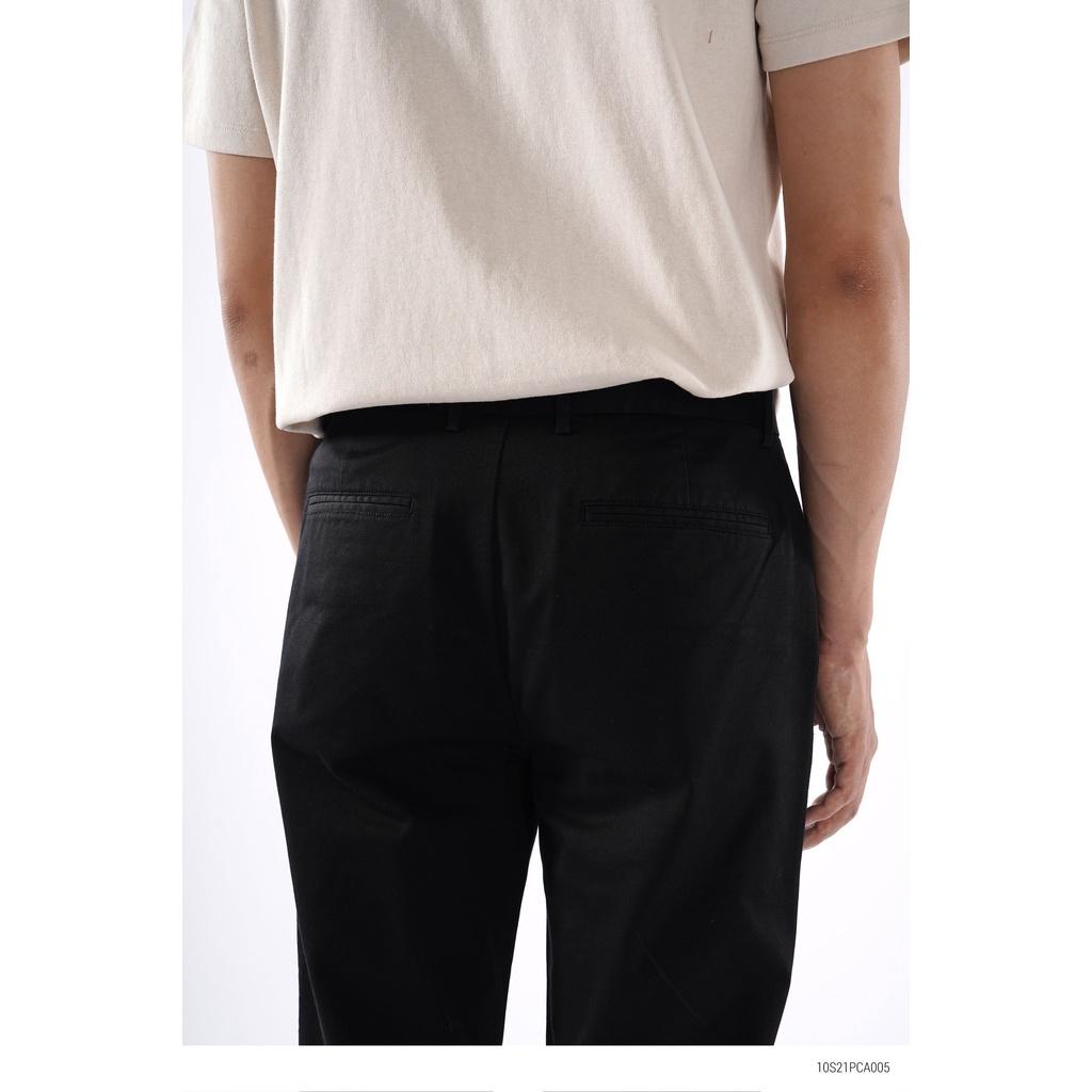 Quần kaki nam form straight crop màu đen có độ co giãn nhẹ 10F21PCA005 - LASTORE MENSWEAR