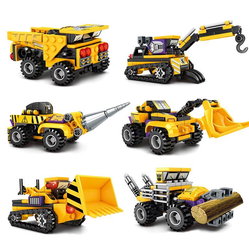 Đồ chơi lắp ráp Robot Xây dựng 6 trong 1 - Robot Transformer Sembo Block 103111 - Đồ chơi Lego 587 mảnh ghép