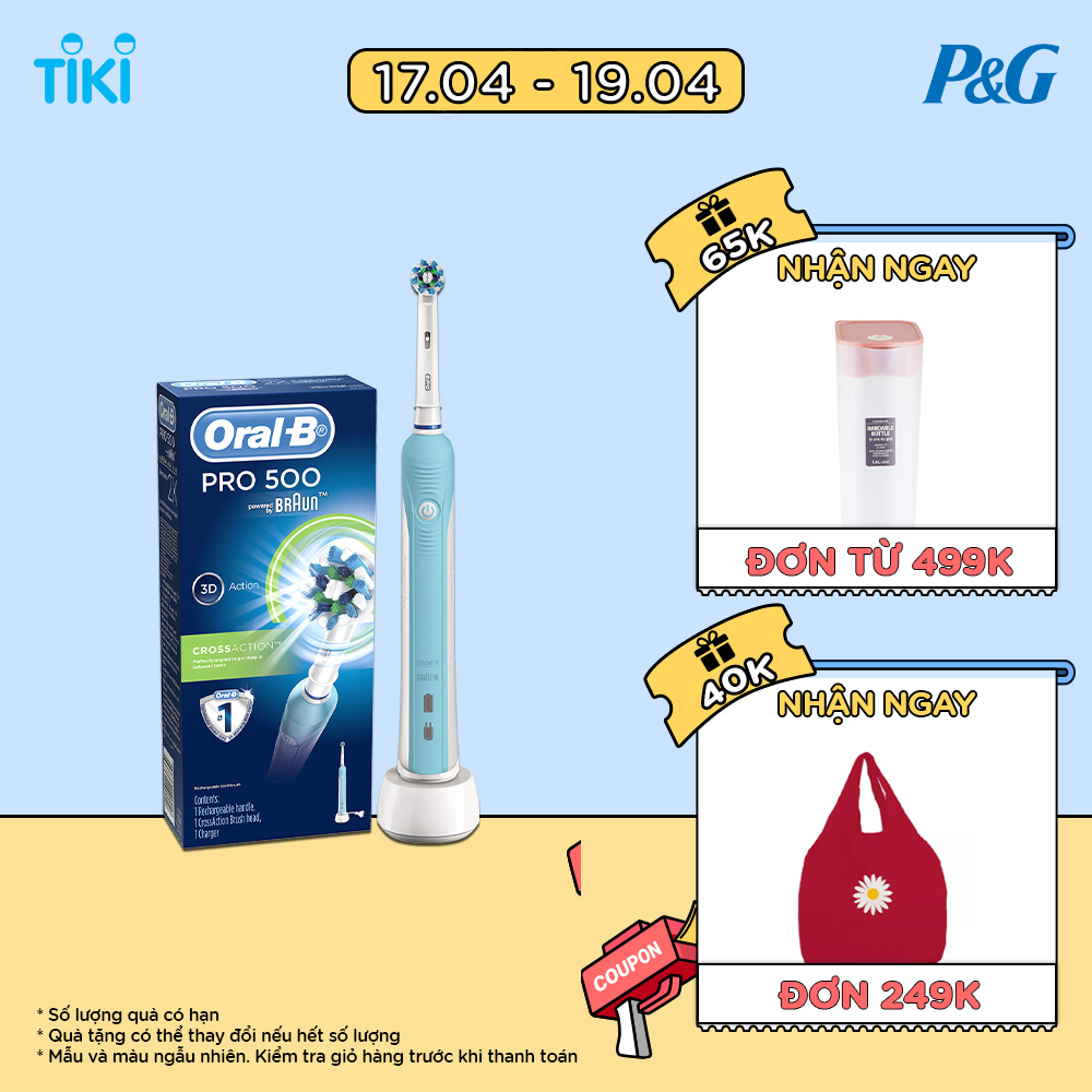 Bàn chải điện ORAL-B Pro 500 Làm Sạch Sâu Từng Kẽ Răng