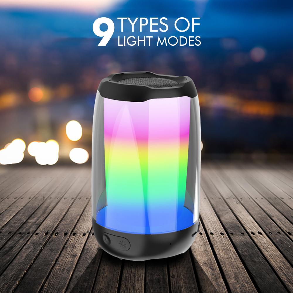 Đèn Ngủ Không Dây Bt Loa Với 9 Chế Độ Ánh Sáng Led