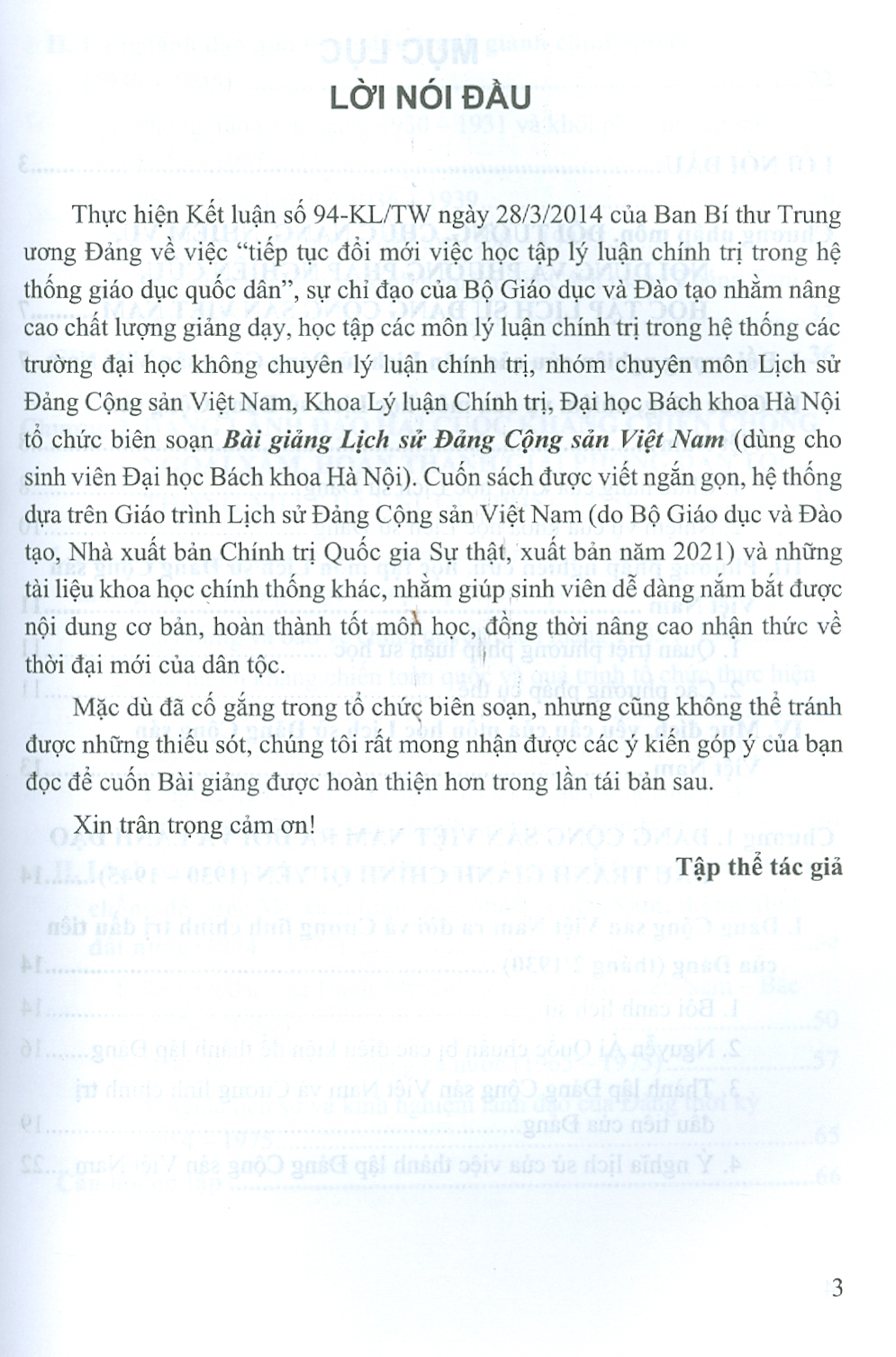 Bài Giảng Lịch Sử Đảng Cộng Sản Việt Nam (Dùng Cho Sinh Viên Đại Học Bách Khoa Hà Nội)