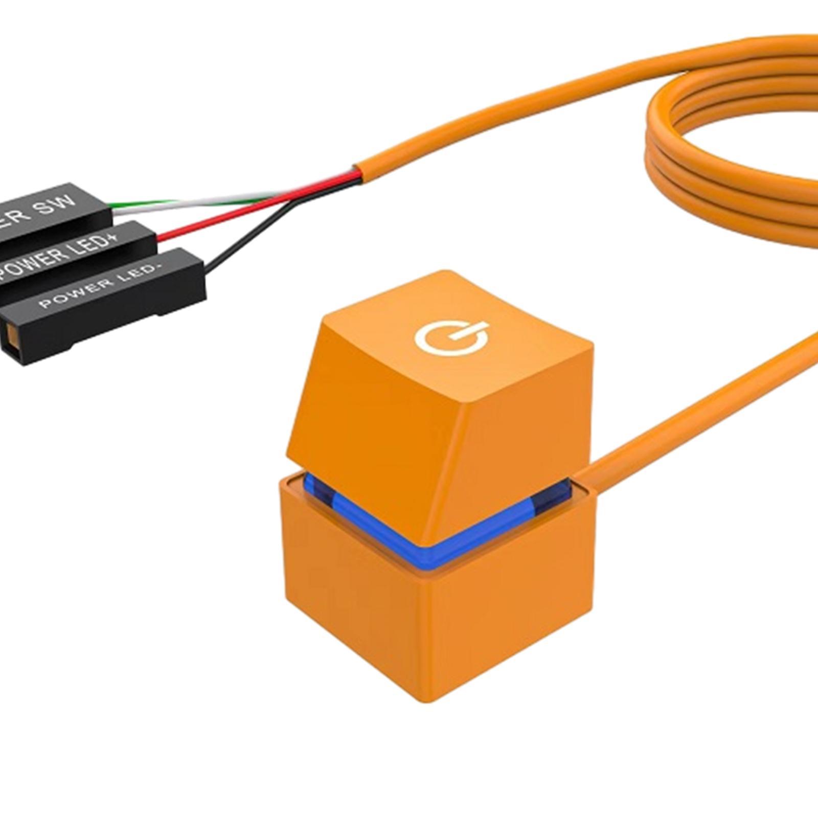 Desktop Computer Power Switch Colorful Light Effect External Start Power on/Off Button