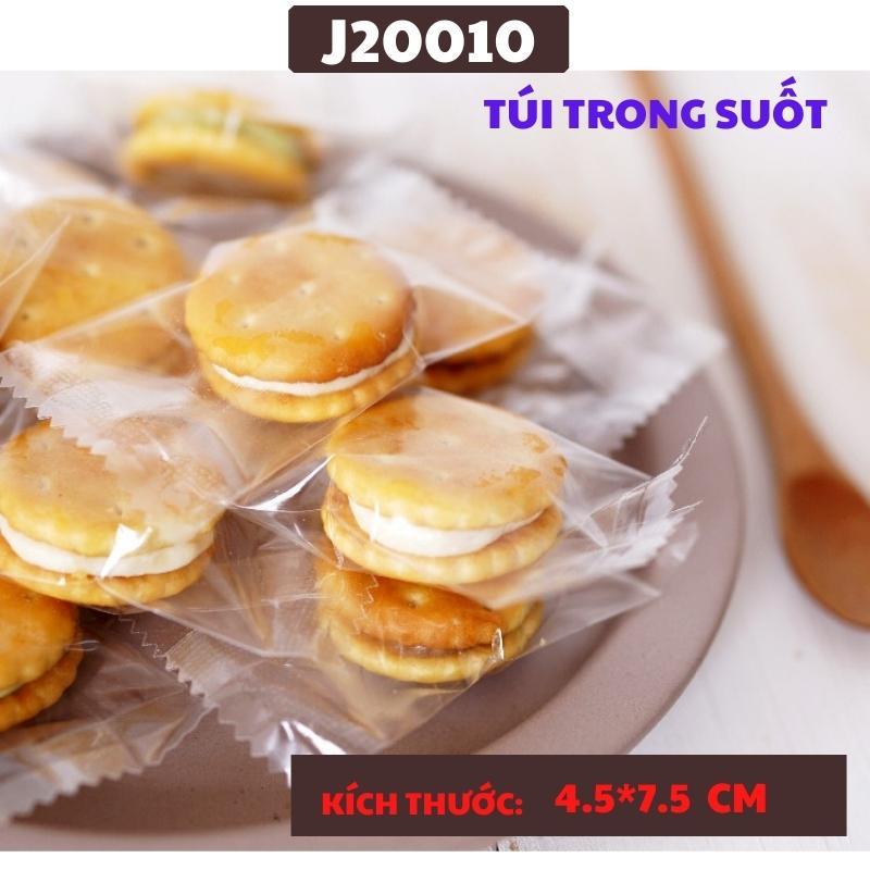 Túi Đựng Bánh Quy Trong Suốt Dập Nhiệt Kích Thước 4.5X7.5 Cm Set 100 Túi