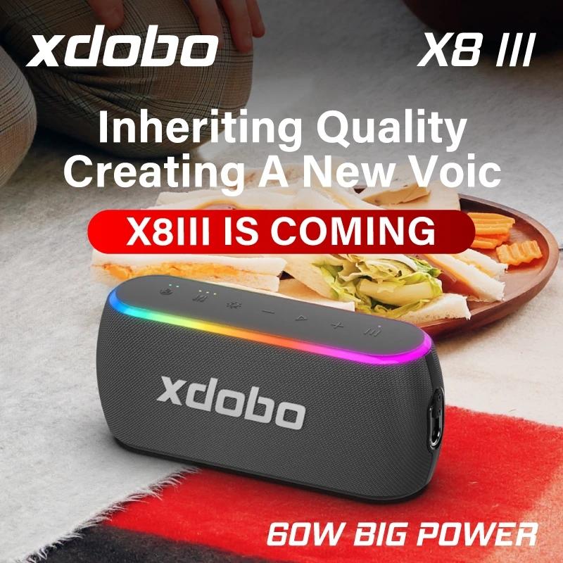 XDOBO X8 III 60W Di Động Đèn LED Nhiều Màu Sắc Loa Bluetooth Ngoài Trời Chống Nước TWS Âm Thanh Nổi Không Dây Nặng Loa Siêu Trầm Bàn Trò Chơi Âm Thanh Color: X8 Blue