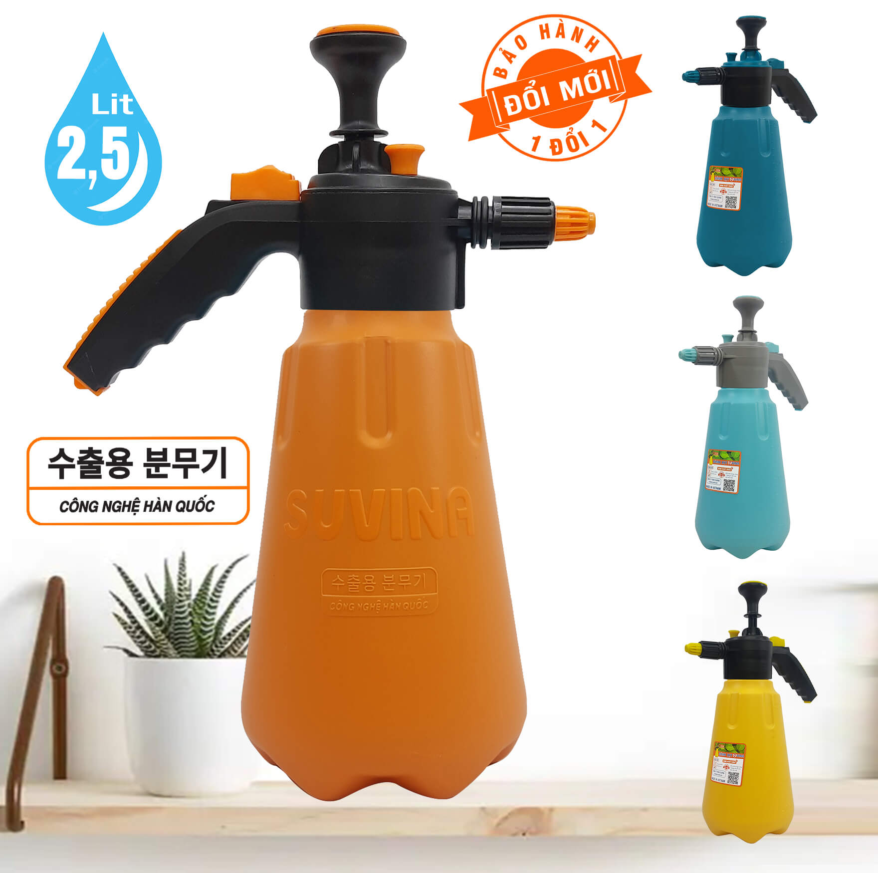 Bình Xịt Nước Phun Sương Tưới Cây 2,5L Chính Hãng SUVINA